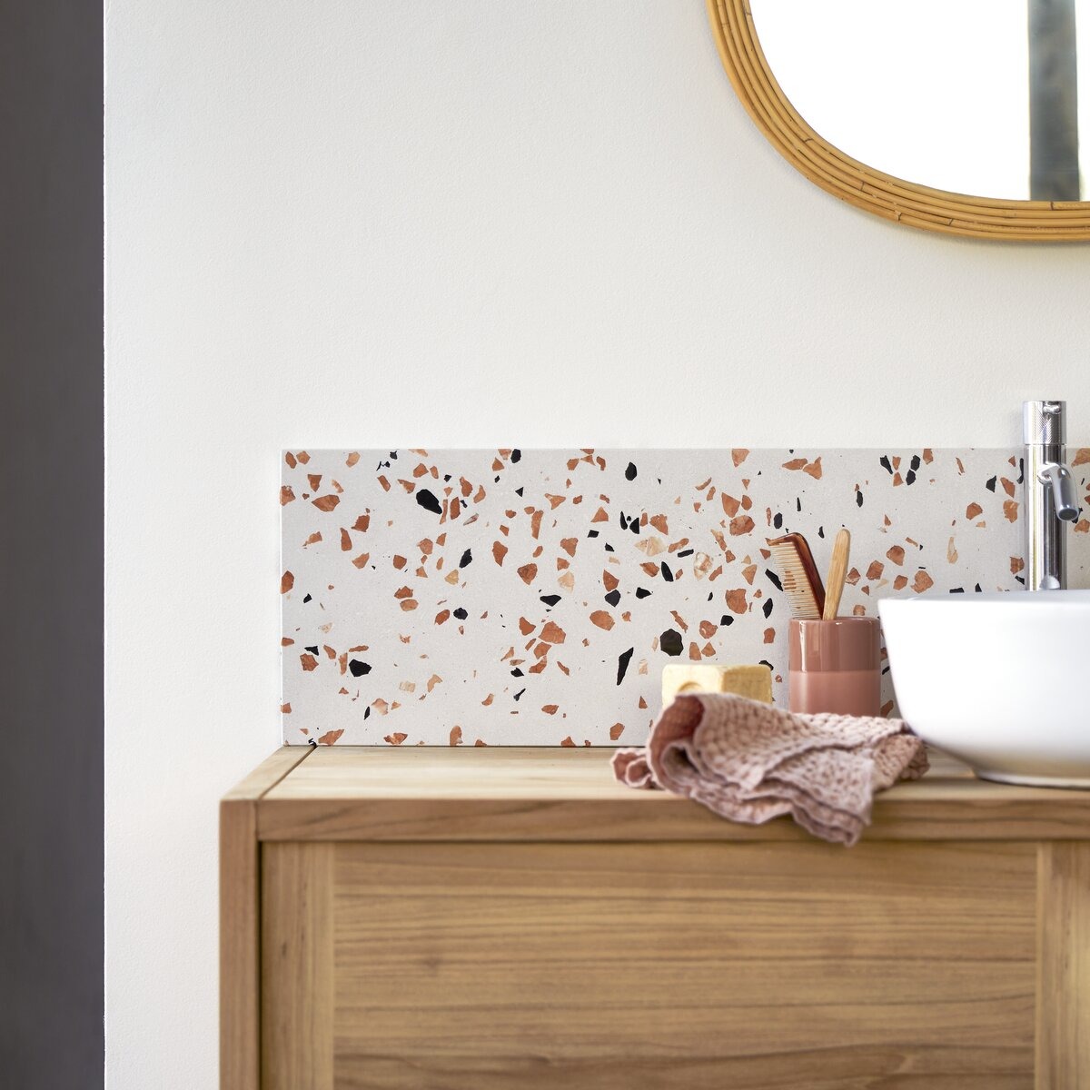 AVA prémium terrazzo fali panel barna 80x25