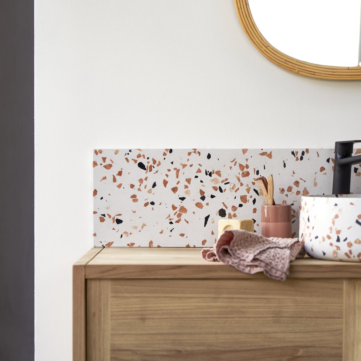 AVA prémium terrazzo fali panel barna 120x25