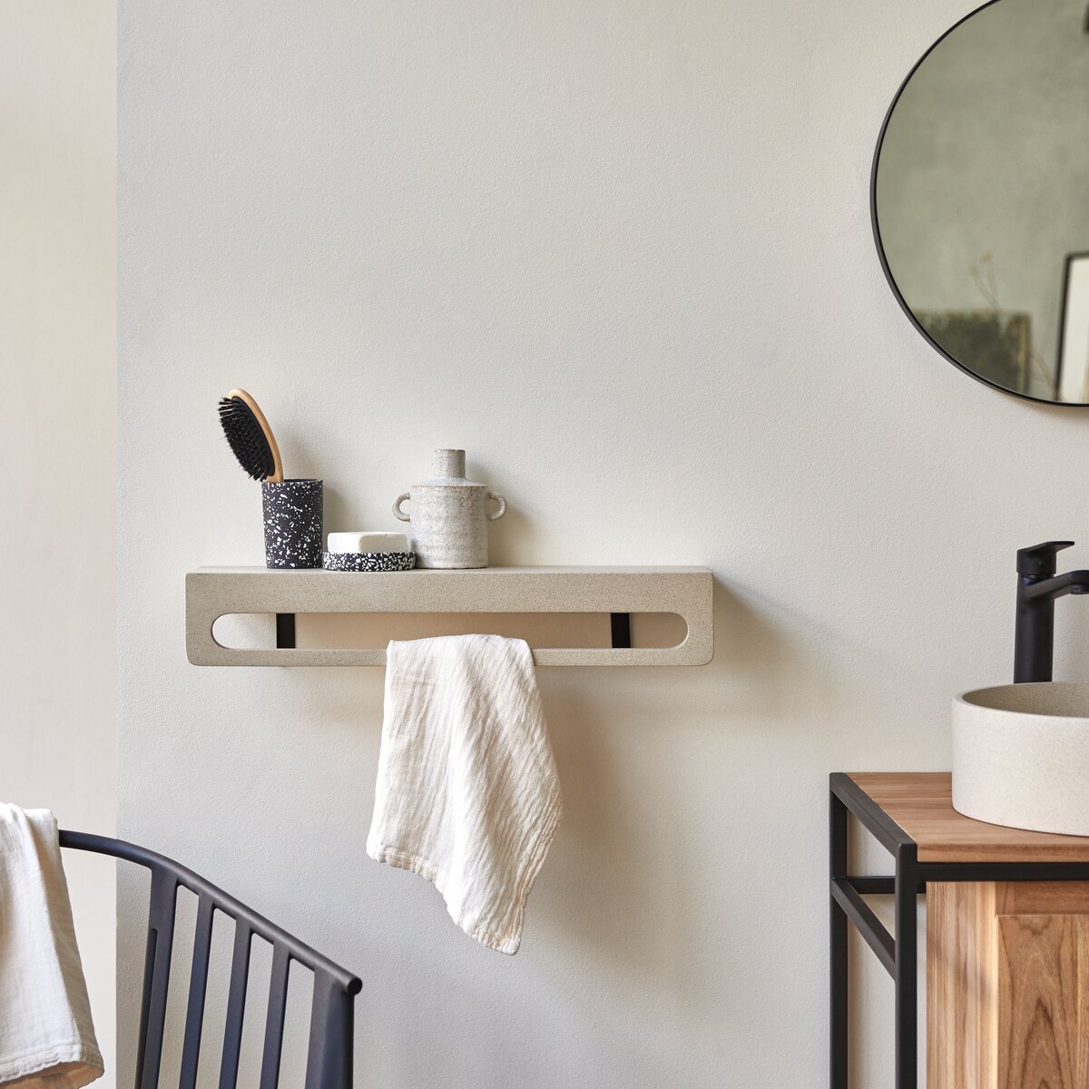 CLEA  terrazzo törölköző tartó krémszínű 60