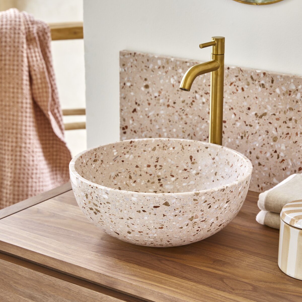 ELEA prémium terrazzo mosdó pink 32