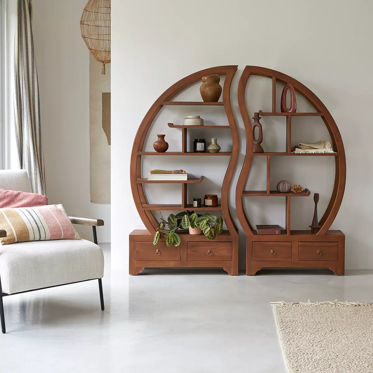 SPHERE BI JIN-JANG teakfa polc 155x155 01