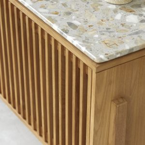 ISAURE teakfa a prémium terrazzo  tárolószekrény 160