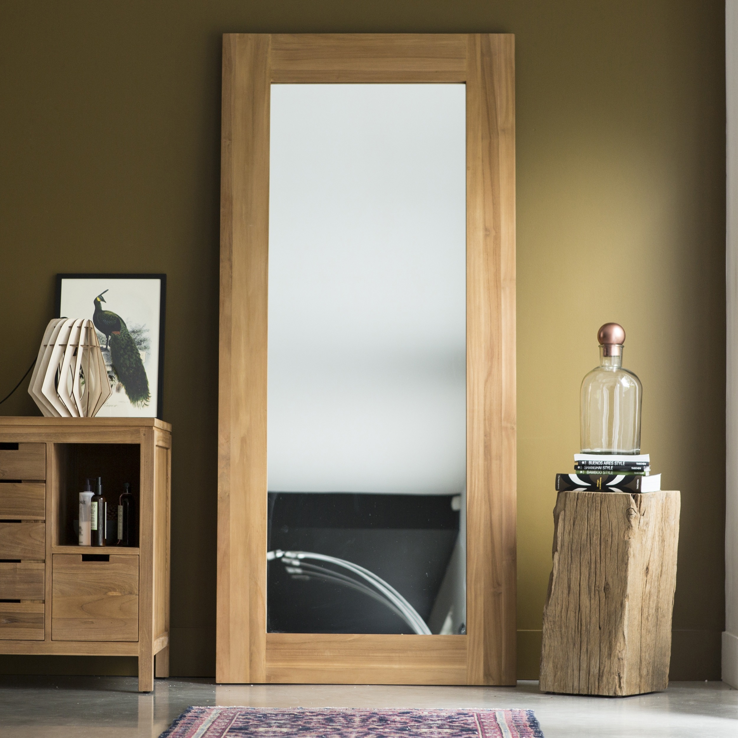 SQUARE teakfa tükör 200x90