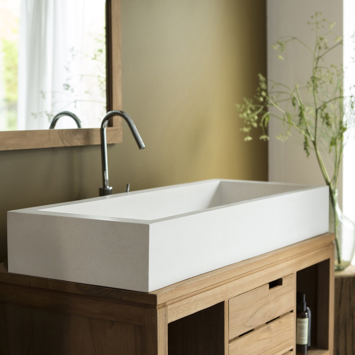 PEGASE terrazzo mosdó, fehér 100
