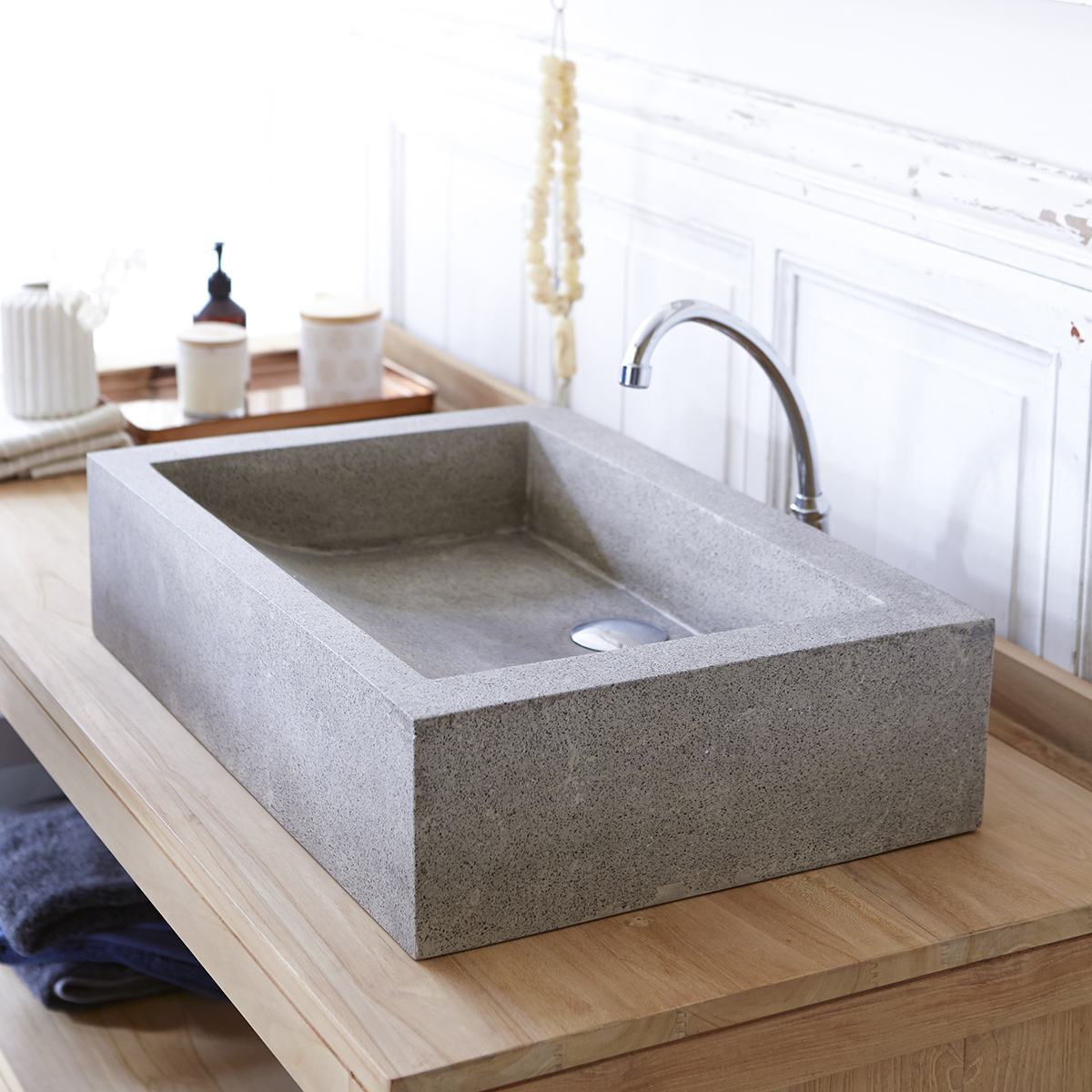 PEGASE terrazzo mosdó, szürke 60