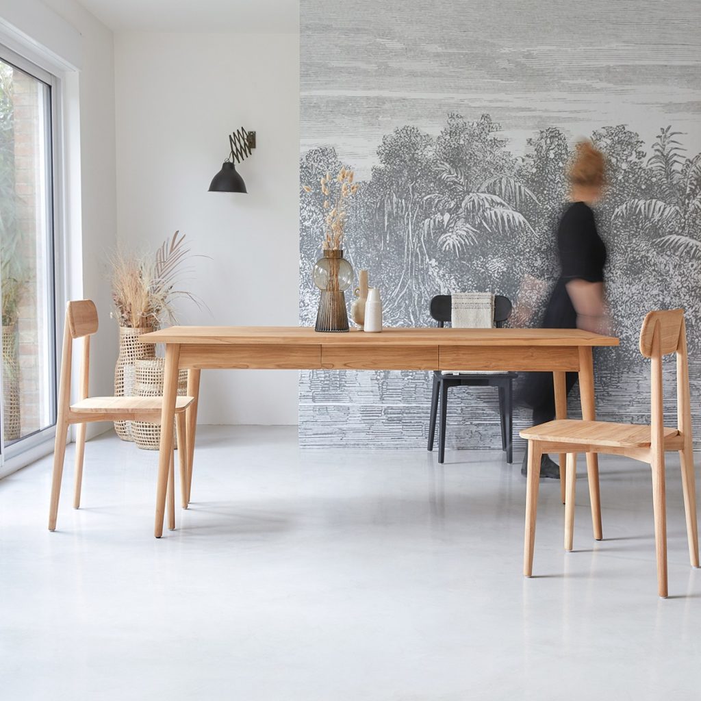 JONÁK teakfa étkezőasztal 180x80