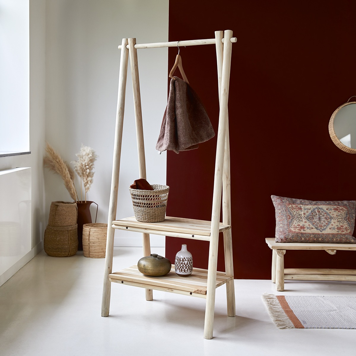 KILIM teakfa  törölközős tartó 160